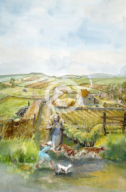 Rural landscape, 3rd Century, (c1990-2010). Artist: Judith Dobie.