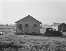 Rural shack community on outskirts of town..., near Klamath Falls, Oregon, 1939. Creator: Dorothea Lange
