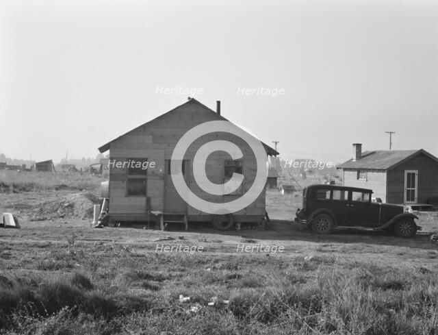 Rural shack community on outskirts of town..., near Klamath Falls, Oregon, 1939. Creator: Dorothea Lange.