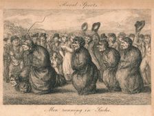 Rural Sports - Men running in Sacks late 18th-early 19th century. Creator: Unknown