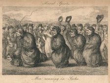 Rural Sports - Men running in Sacks late 18th-early 19th century. Creator: Unknown