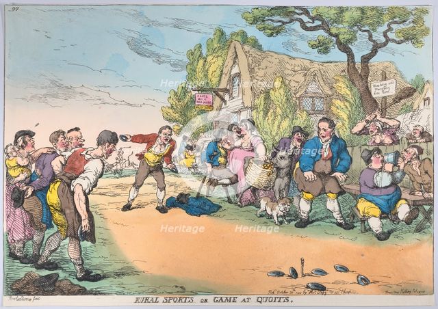 Rural Sports or Game at Quoits, October 30, 1811., October 30, 1811. Creator: Thomas Rowlandson.