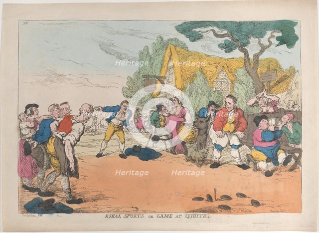Rural Sports or Game at Quoits, October 30, 1811., October 30, 1811. Creator: Thomas Rowlandson.