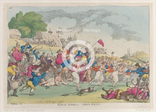 Rural Sports, Smock Racing, [October 1, 1811], reprint., [October 1, 1811], reprint. Creator: Thomas Rowlandson.