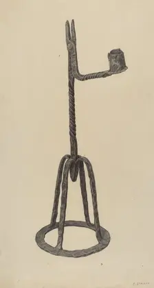 Rush and Candle Holder, c. 1939. Creator: Jack Staloff
