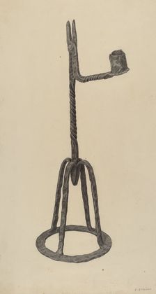 Rush and Candle Holder, c. 1939. Creator: Jack Staloff