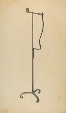 Rush and Candle Stand, c. 1938. Creator: Benjamin Resnick