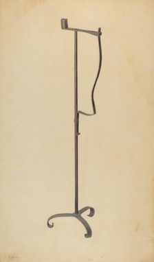 Rush and Candle Stand, c. 1938. Creator: Benjamin Resnick