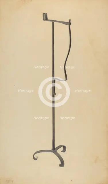 Rush and Candle Stand, c. 1938. Creator: Benjamin Resnick.