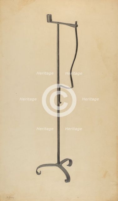 Rush and Candle Stand, c. 1938. Creator: Benjamin Resnick.