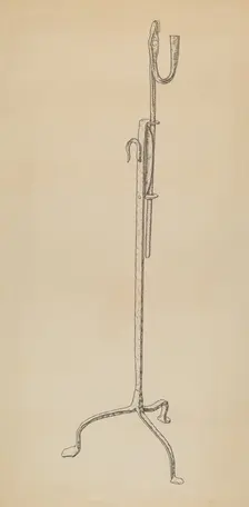 Rush and Candle Stand, c. 1939. Creator: Irene Lawson
