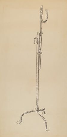 Rush and Candle Stand, c. 1939. Creator: Irene Lawson