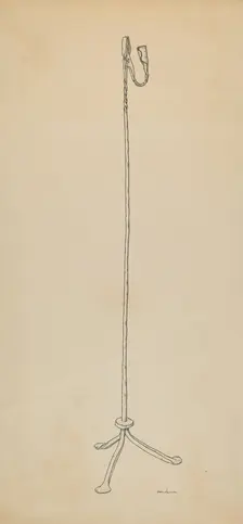 Rush and Candle Stand, c. 1939. Creator: Irene Lawson