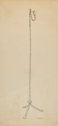 Rush and Candle Stand, c. 1939. Creator: Irene Lawson