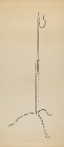 Rush and Candle Stand, c. 1939. Creator: Irene Lawson