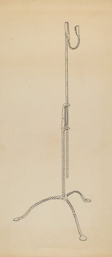 Rush and Candle Stand, c. 1939. Creator: Irene Lawson