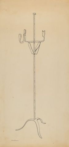 Rush and Candle Stand, c. 1939. Creator: Irene Lawson