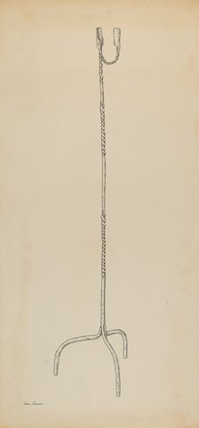 Rush and Candle Stand, c. 1939. Creator: Irene Lawson