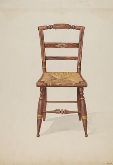 Rush Bottom Chair, c. 1937. Creator: Dana Bartlett