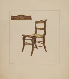 Rush Bottom Chair, c. 1937. Creator: Henry Meyers