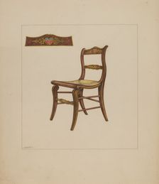 Rush Bottom Chair, c. 1937. Creator: Henry Meyers