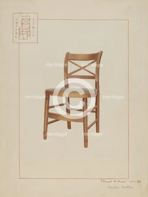 Rush Bottom Chair, c. 1937. Creator: Vincent P. Rosel.