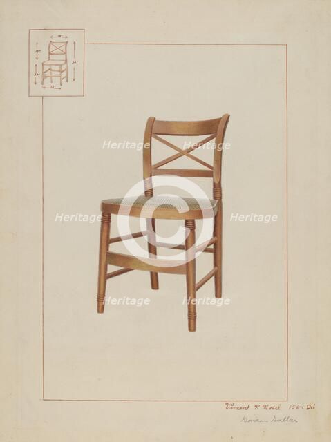 Rush Bottom Chair, c. 1937. Creator: Vincent P. Rosel.