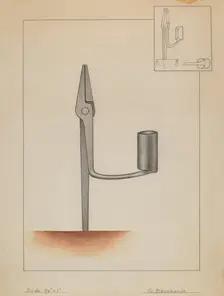 Rush Burner Candle Holder, c. 1936. Creator: Gerald Bernhardt