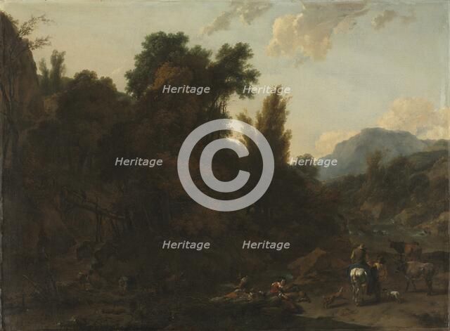 Rush Gatherers, 1657. Creator: Nicolaes Berchem (Dutch, 1620-1683).