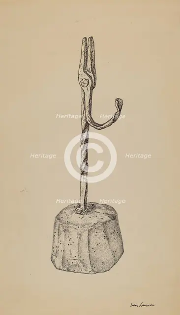 Rush Holder, c. 1939. Creator: Irene Lawson.