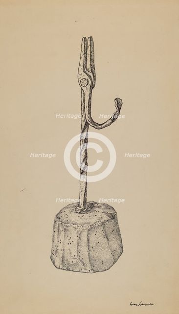 Rush Holder, c. 1939. Creator: Irene Lawson.