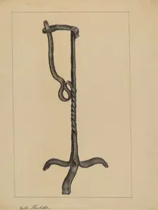 Rush Light Holder, c. 1937. Creator: Milton Grubstein