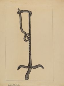 Rush Light Holder, c. 1937. Creator: Milton Grubstein