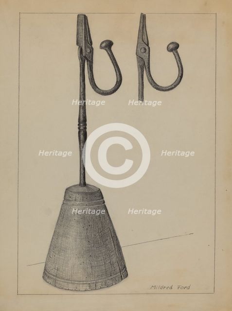 Rush Light Stand, c. 1936. Creator: Mildred Ford.