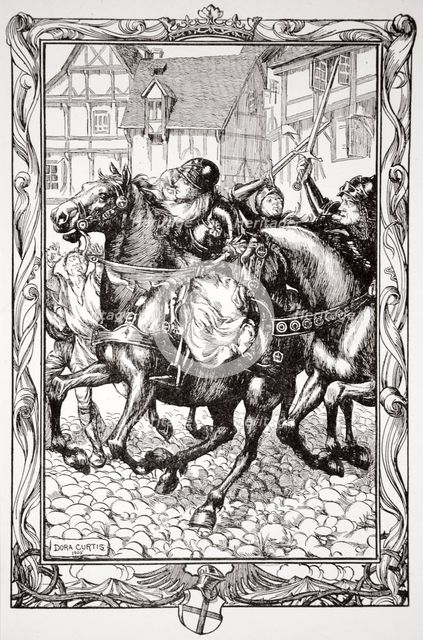'Rushed Upon the Astonished Throng', 1905.  Creator: Dora Curtis.