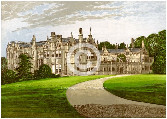 Rushton Hall, Northamptonshire, home of the Clarke-Thornhall family, c1880. Artist: Unknown