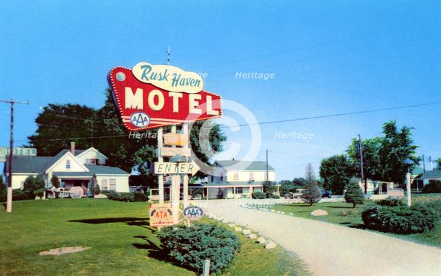 Rusk Haven Motel, Bloomington, Illinois, USA, 1957. Artist: Unknown