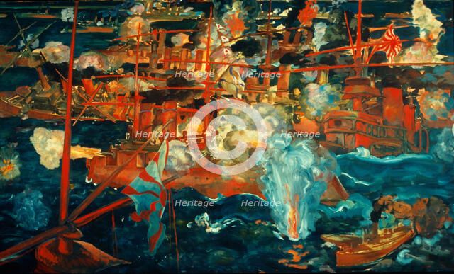 Russo-Japanese Sea Battle, c. 1918. Artist: Deusser, August (1870-1942)