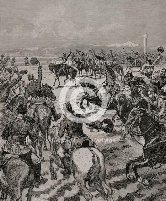 Russo-Turkish War (1877-1878): Treaty of San Stefano, 1878. Grand Duke Nicholas..., March 3, 1878. Creator: Daniel Urrabieta Vierge.