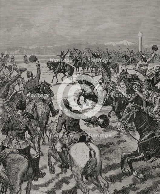 Russo-Turkish War (1877-1878): Treaty of San Stefano, 1878. Grand Duke Nicholas..., March 3, 1878. Creator: Daniel Urrabieta Vierge.