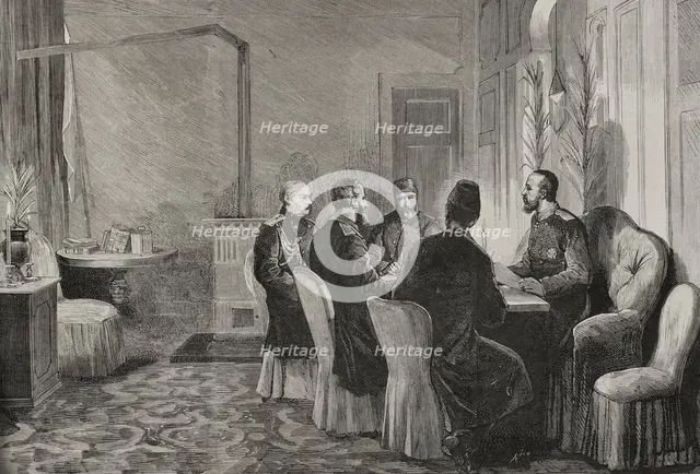 Russo-Turkish War: conference to negotiate the armistice..., Adrianople, 1878 (1878).  Creator: Bernardo Rico.