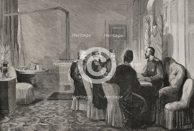 Russo-Turkish War: conference to negotiate the armistice..., Adrianople, 1878 (1878).  Creator: Bernardo Rico.