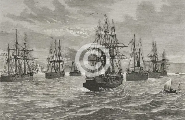 Russo-Turkish War:...British squadron in the Dardanelles Strait, February 13, 1878, (1878). Creator: Enrique Alba.