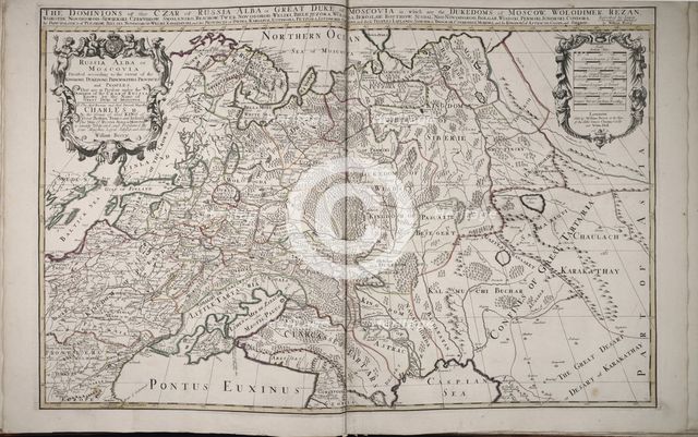 Russia Alba, or Moscovia, 1682. Artist: Berry, William (active 1669-1708)