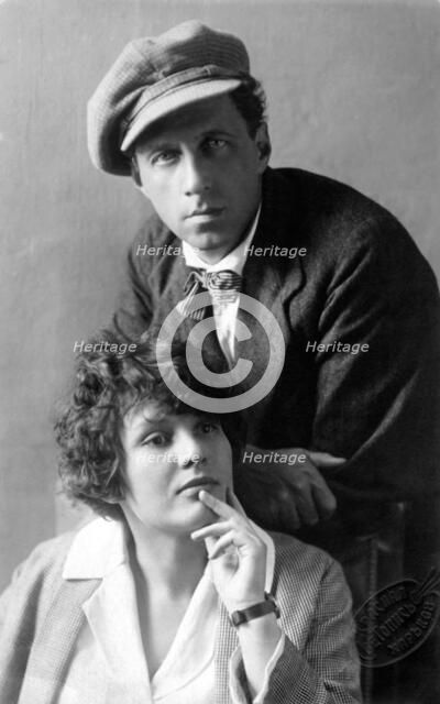 Russian theatre directo Vsevolod Meyerhold and his wife, actress Zinaida Raikh, early 1920s. Artist: Unknown