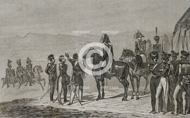 Russian troops on the field at Schoumla (Schumla), Bulgaria, 1839. Creator: Augustin François Lemaitre.