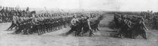 Russian troops parading during French President Raymond Poincare's visit to Russia, 22 July, 1914. Creator: Unknown