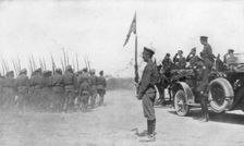 Russian troops parading in front of Alexander Kerensky, First World War, July 1917