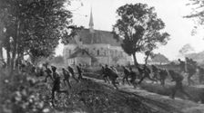 Russian troops retreating in disarray, Ternopil, Ukraine, First World War, 1 July 1917