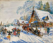 Russian village in winter